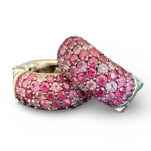 Effy Splash Ruby & Pink Sapphire Huggie Hoops – Sterling Silver – 2.15 TCW
